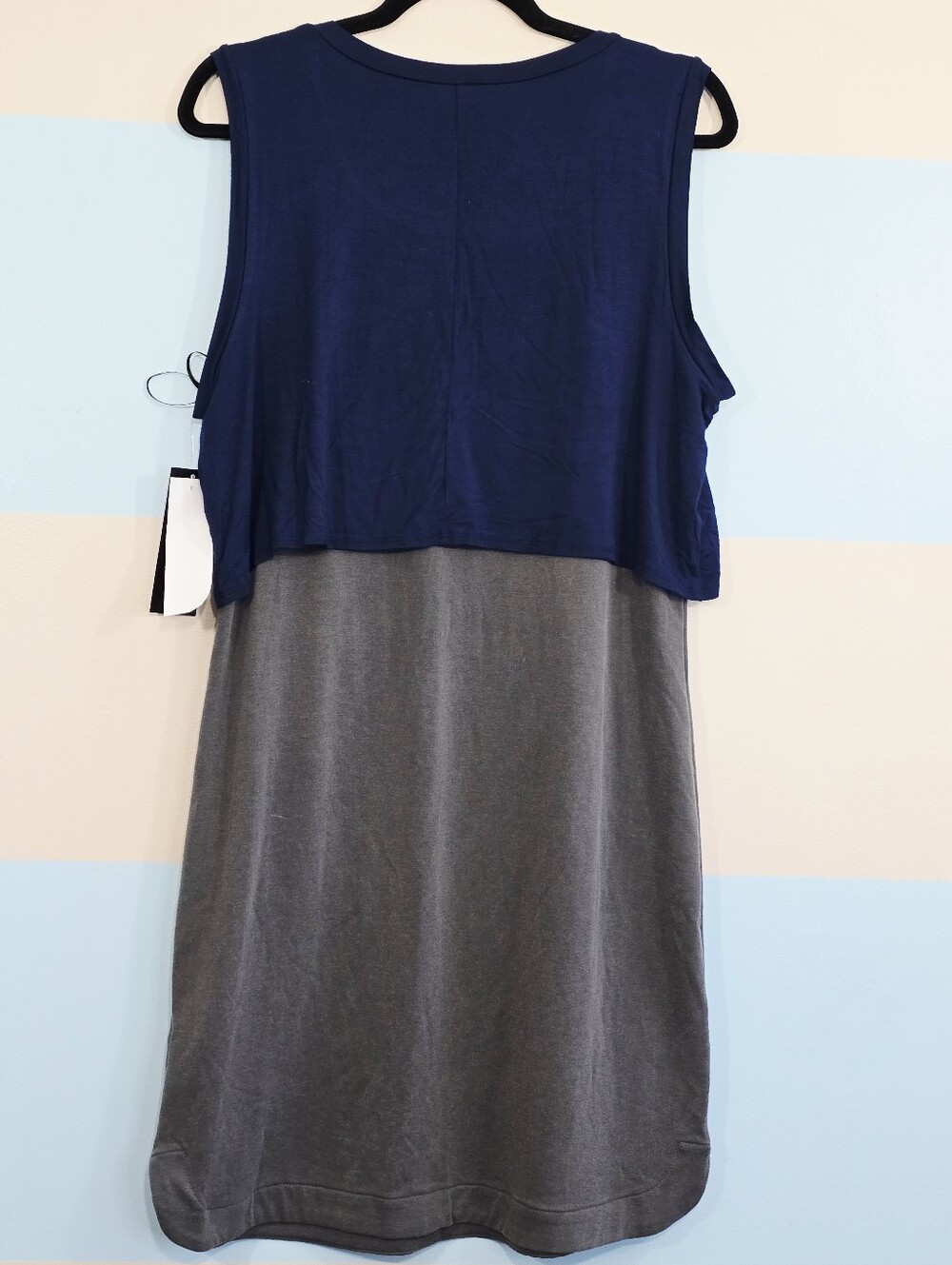 BAKU Blue and Heather Gray Sleeveless Dress - Picture 4 of 7